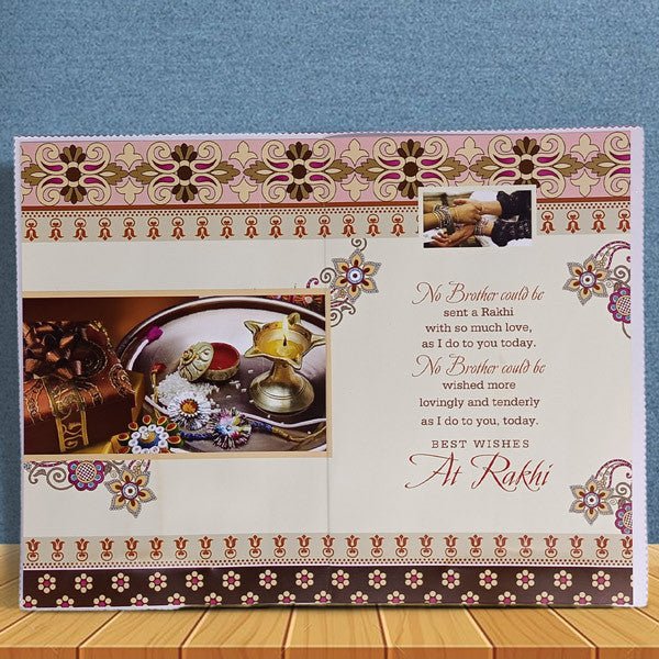 Rakhi Greeting Card with Rakhi - Flowers to Nepal - FTN
