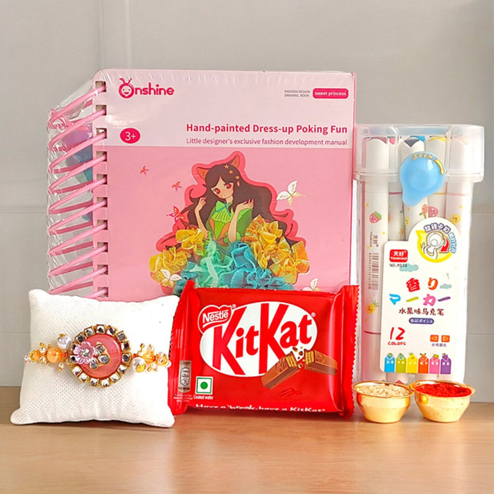 Rakhi & KitKat Gift Set for Sister - Flowers to Nepal - FTN