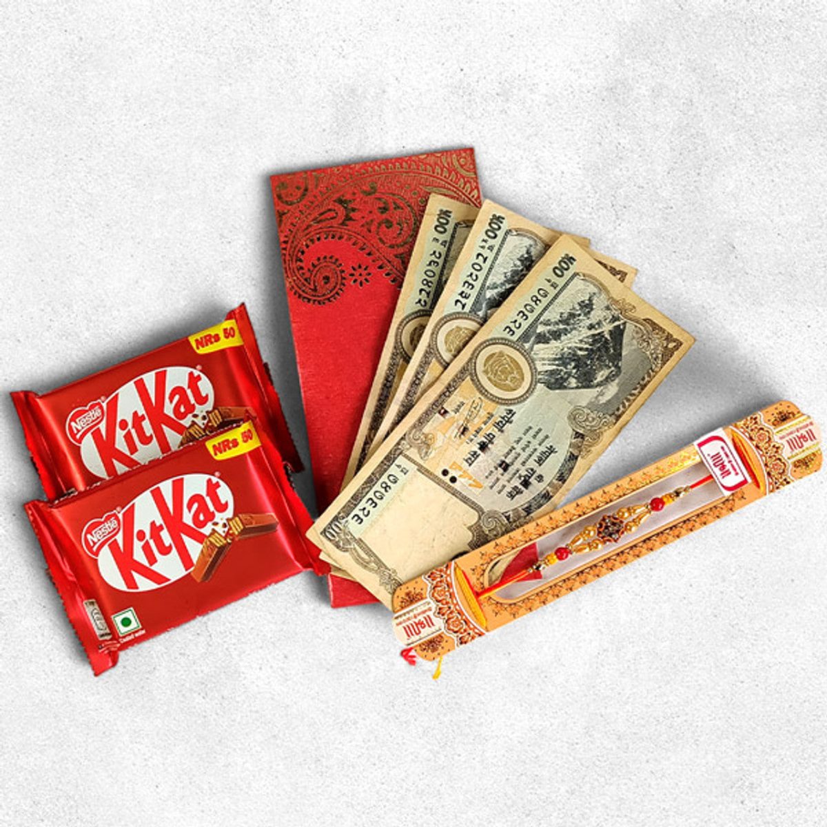 Rakhi Return Gift with Sagun for Sister - Flowers to Nepal - FTN