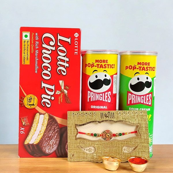 Rakhi Surprise Gift: Pringles and Choco Pie - Flowers to Nepal - FTN