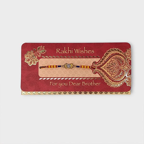 Rakhi Thread with Wishes Greeting Card - Flowers to Nepal - FTN