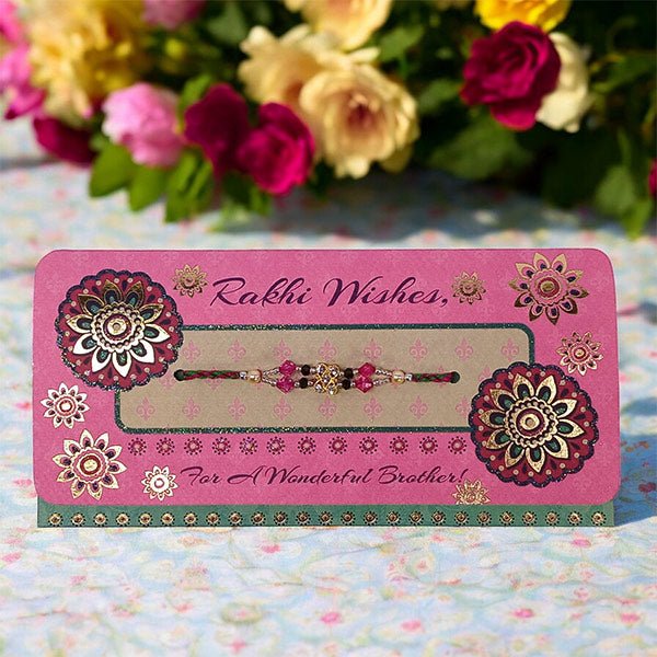 Rakhi with Sweet message Greeting Card - Flowers to Nepal - FTN