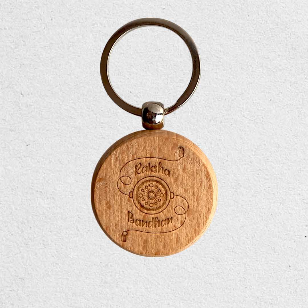 Raksha Bandhan Round Keyring Gift - Flowers to Nepal - FTN