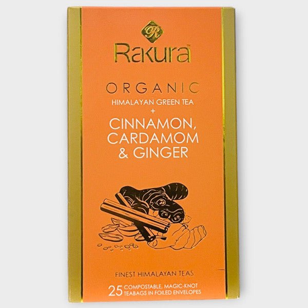 Rakura Cinnamon, Cardamom & Ginger Himalayan Green Tea - 25 Tea Bags - Flowers to Nepal - FTN
