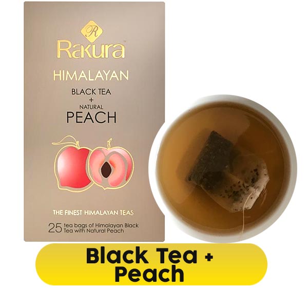Rakura Himalayan Black Tea Natural Peach (25 Tea Bags) - Flowers to Nepal - FTN