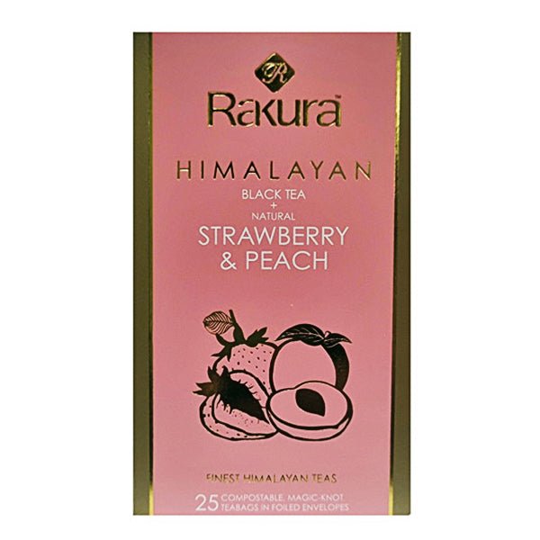 Rakura Himalayan Black Tea+ Strawberry and Peach 25 Tea Bags - Flowers to Nepal - FTN