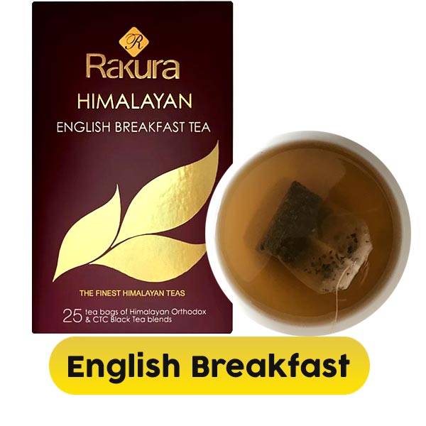 Rakura Himalayan English Breakfast Tea (25 Tea Bags) - Flowers to Nepal - FTN
