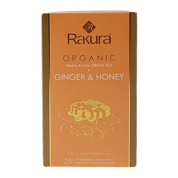 Rakura Organic Himalayan Green Tea with Ginger & Honey - Flowers to Nepal - FTN