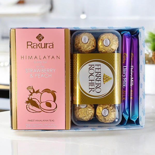 Rakura tea bag with rocher combo - Flowers to Nepal - FTN