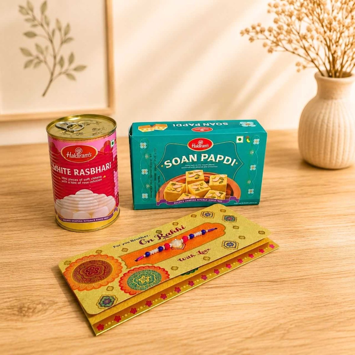 Rasgulla, Soan Papdi & Rakhi Gift Hamper - Flowers to Nepal - FTN