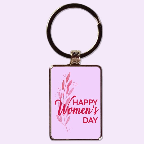 Rectangular Metal Keyring for Women's Day - Flowers to Nepal - FTN