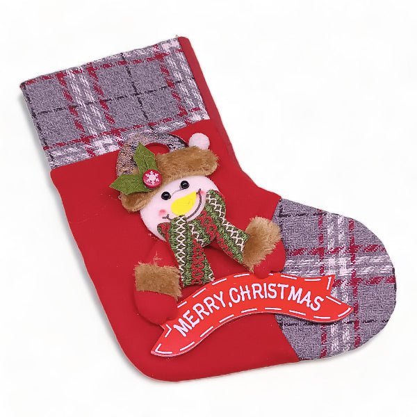 Red and Grey Long Christmas Socks - Flowers to Nepal - FTN