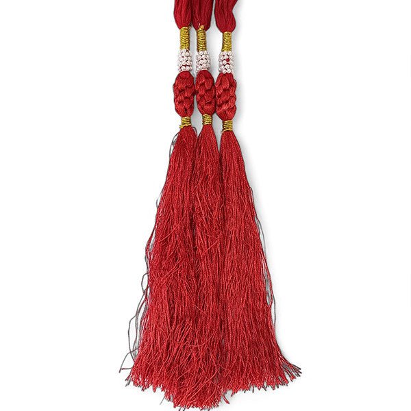 Red Chulthi Dhago with Pearl decor and Tassel - Flowers to Nepal - FTN