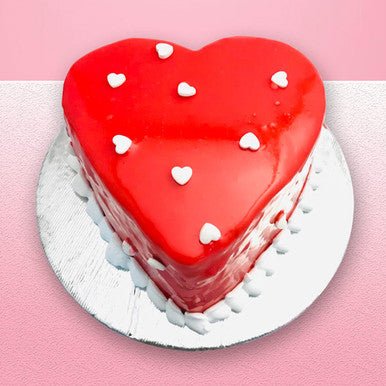 Red Heart Vanilla Cake (1lb) - Crave Bakery - Flowers to Nepal - FTN