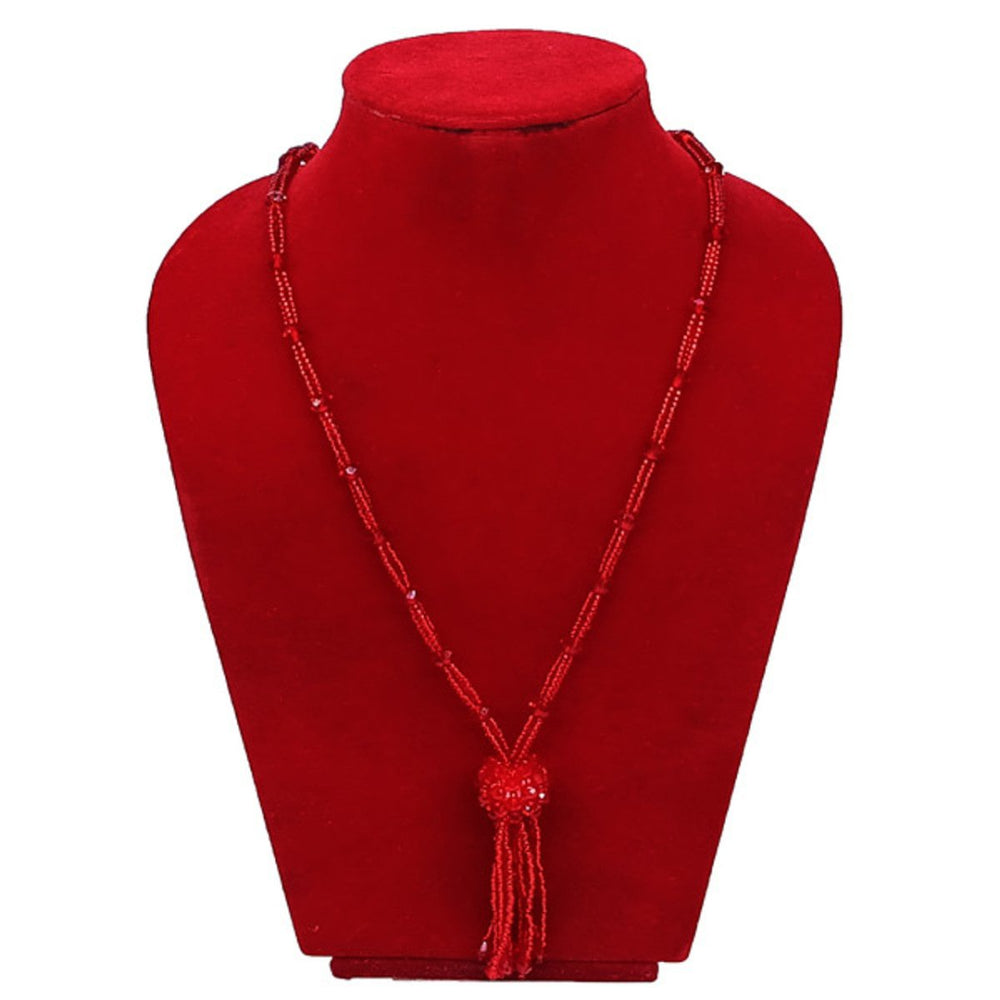 Red Mala Pote With Long Thread - Flowers to Nepal - FTN