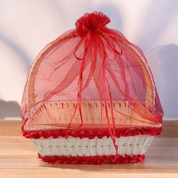 Red Net Handle Basket - Large - Flowers to Nepal - FTN