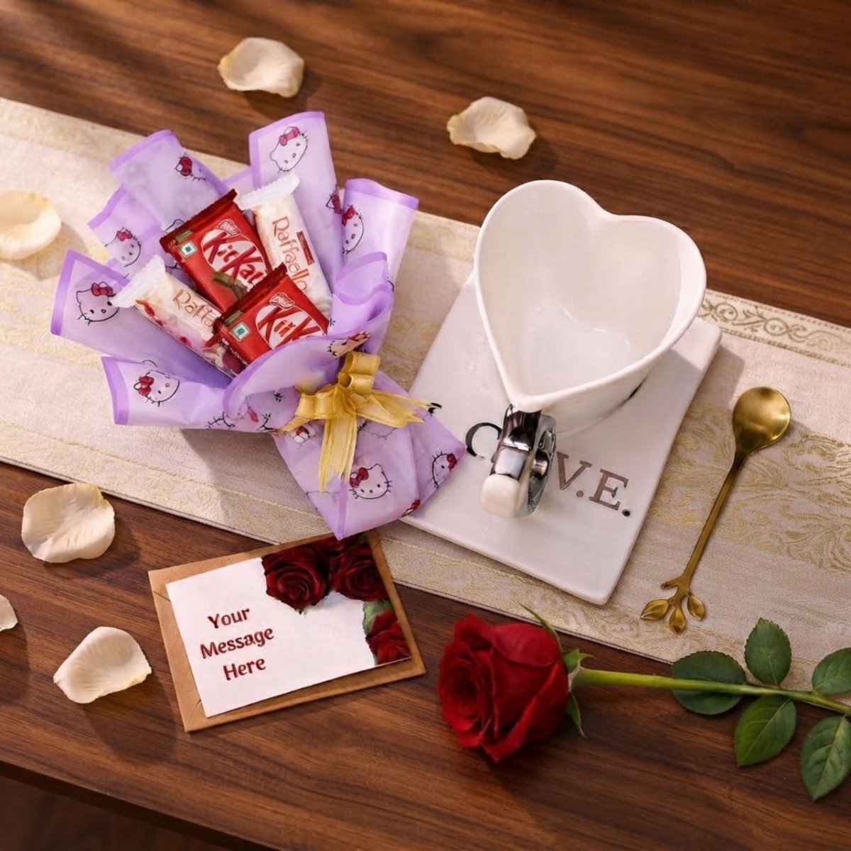 Red Rose & Sweet Love Gift Set - Flowers to Nepal - FTN