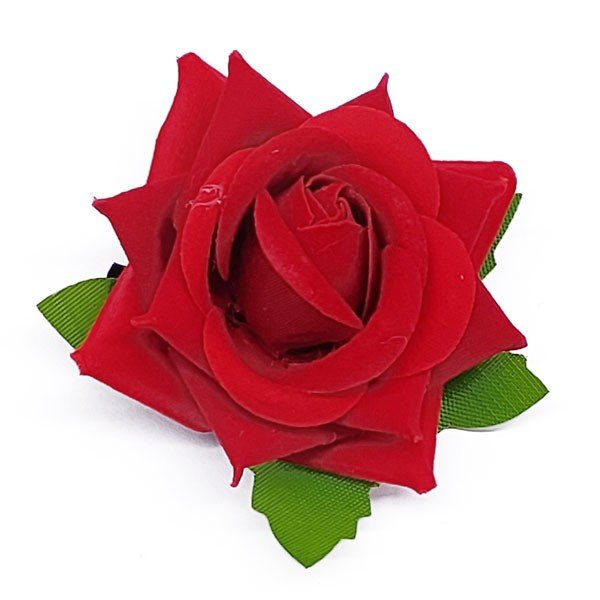 Red Rose Velvet Hair Clip - Flowers to Nepal - FTN