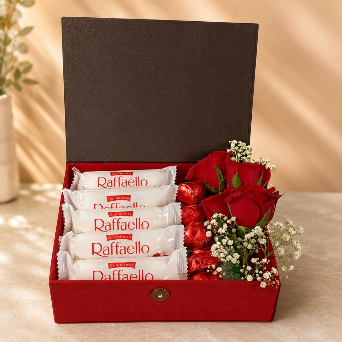 Red Roses & Chocolate Gift Box - Flowers to Nepal - FTN