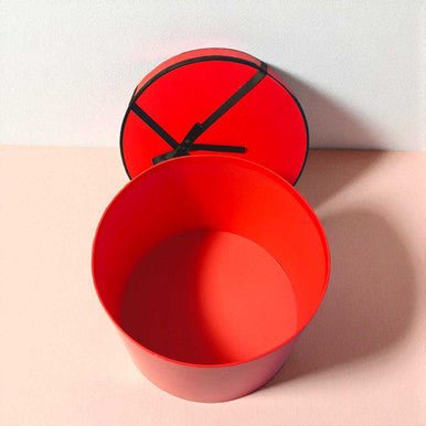 Red Round Shape Paper Box - Large Size - Flowers to Nepal - FTN