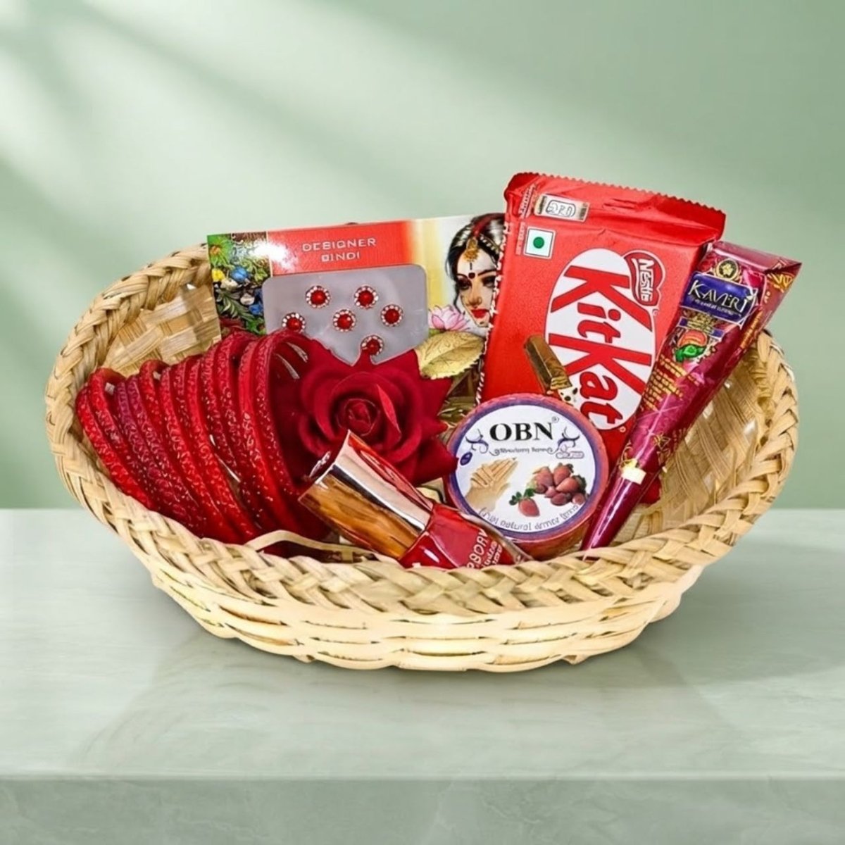Red Shringar Gift Basket - Flowers to Nepal - FTN