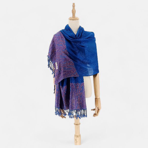 Refined Peacock Design Pashmina Scarf - Flowers to Nepal - FTN