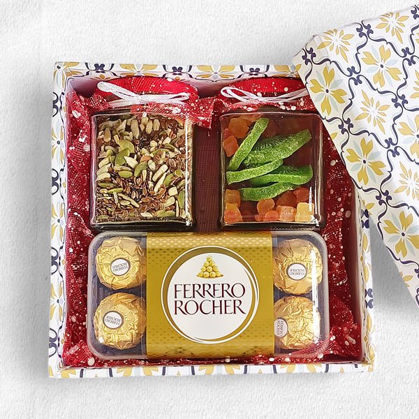 Rocher with Dried Fruits & Seeds Gift Box - Flowers to Nepal - FTN