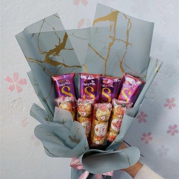 Rocher with Fruit & Nut Chocolate Bouquet - Flowers to Nepal - FTN