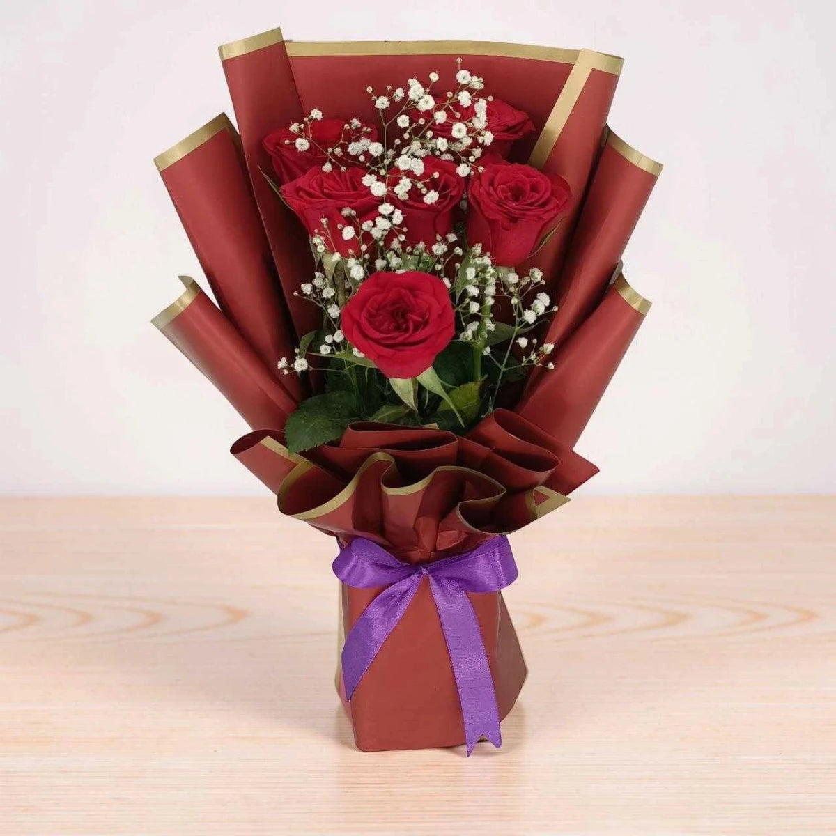 Romantic 6 Red Rose Arrangement - Flowers to Nepal - FTN
