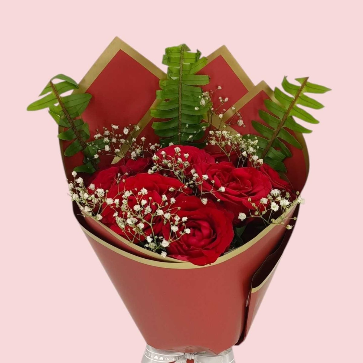 Romantic 8 Red Roses Premium Bouquet - Flowers to Nepal - FTN