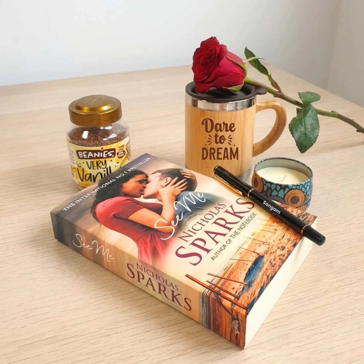Romantic Book Gift Set with Coffee & Rose (Choose Your Book) - Flowers to Nepal - FTN