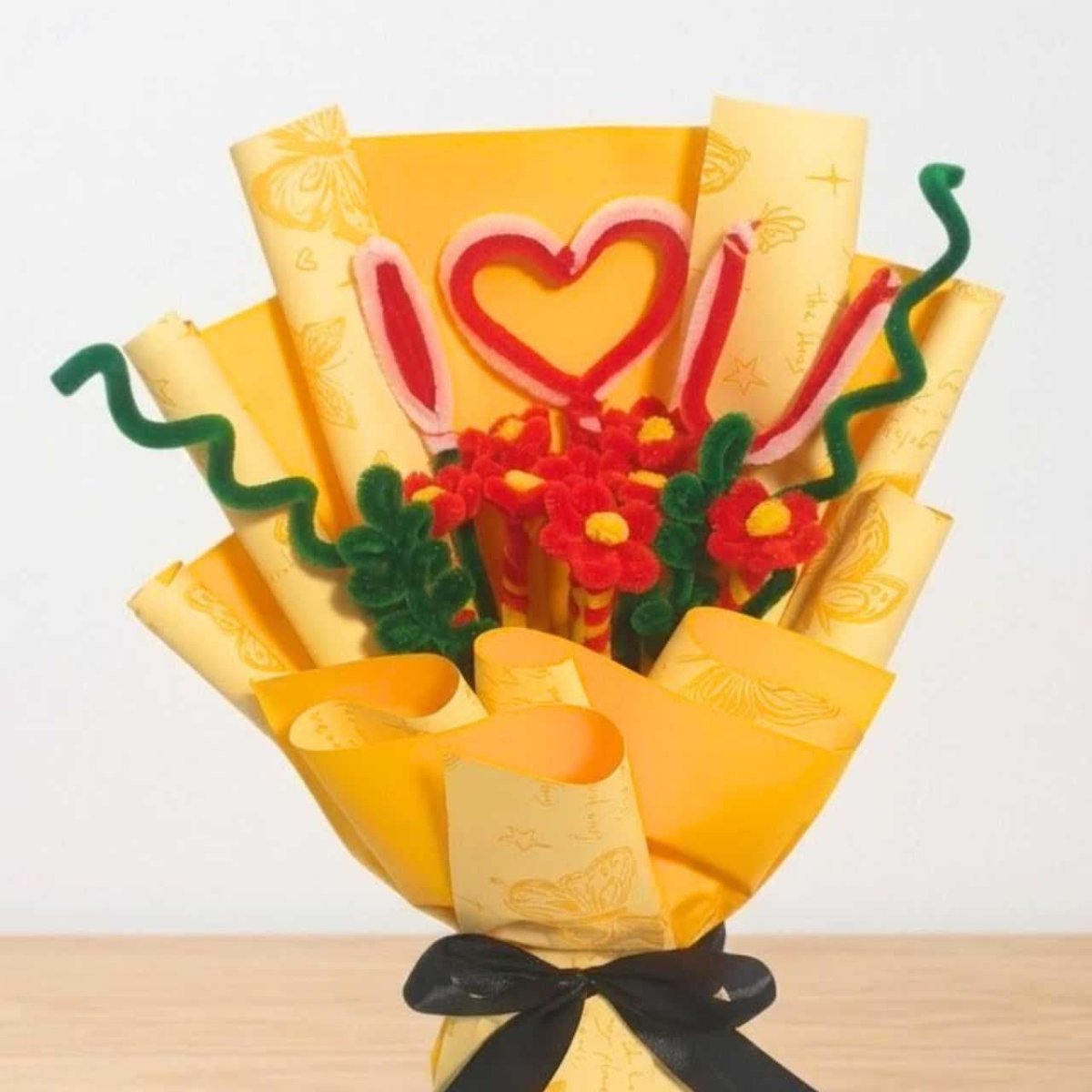 Romantic Fuzzy Wire Bouquet - Flowers to Nepal - FTN