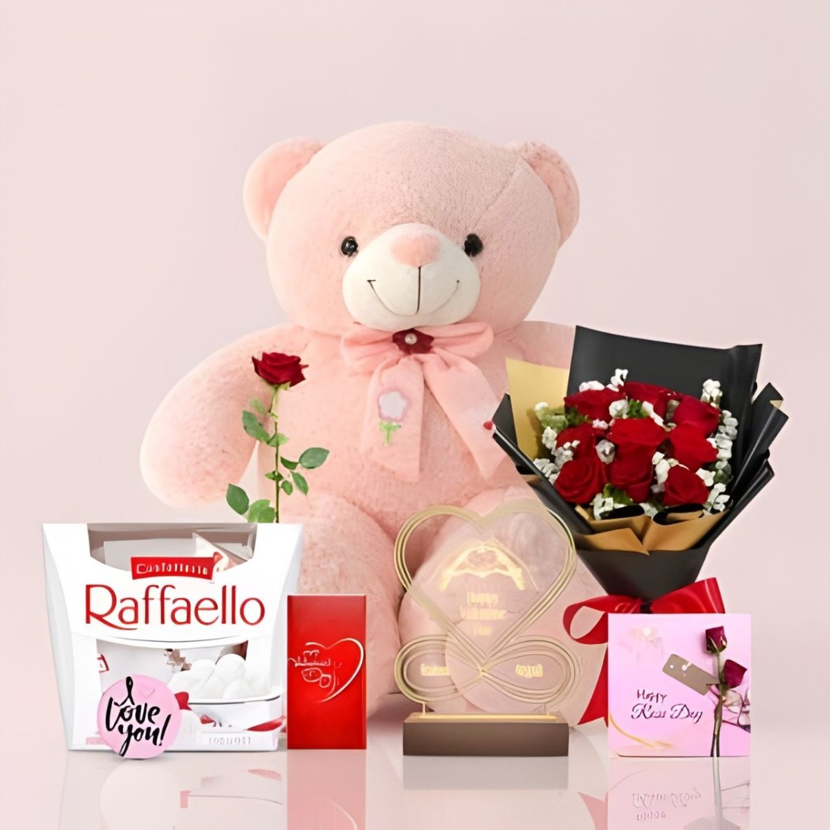 Romantic Multi - Day Valentine Hamper – Teddy, Roses & Chocolates - Flowers to Nepal - FTN