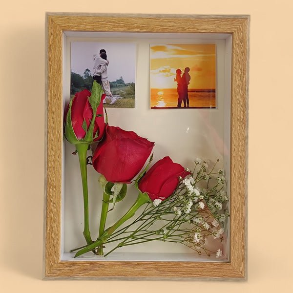 Romantic Photo Framed with Roses - Flowers to Nepal - FTN