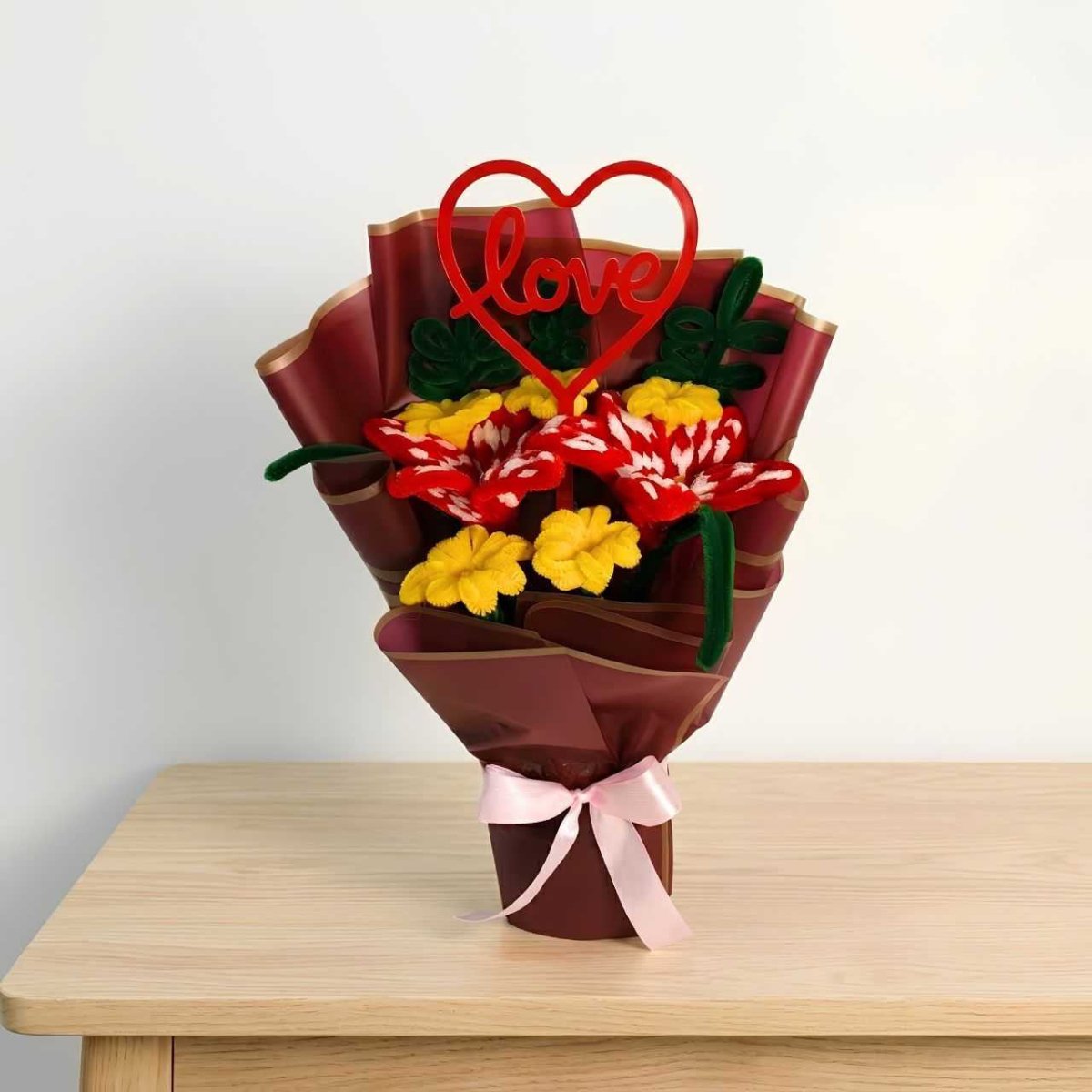 Romantic Red Heart Flower Arrangement - Flowers to Nepal - FTN