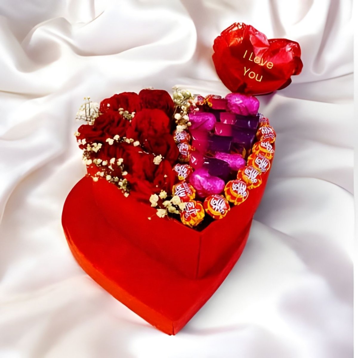 Romantic Roses & Chocolates Gift Box - Flowers to Nepal - FTN