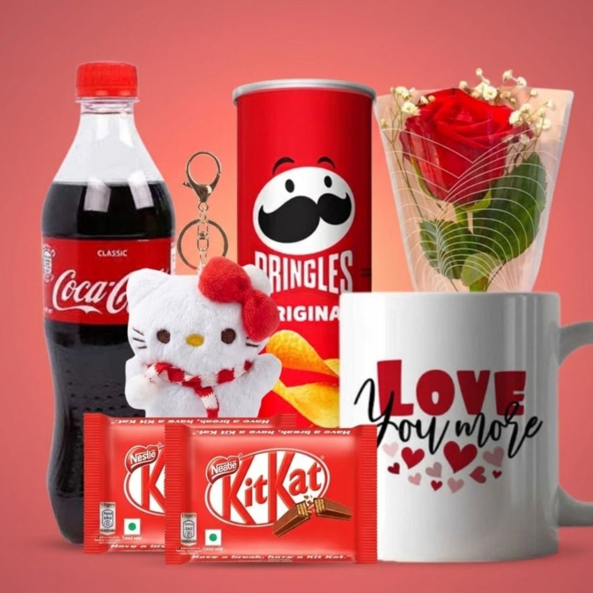 Romantic Treat Gift Set with Rose & Soft Drink - Flowers to Nepal - FTN