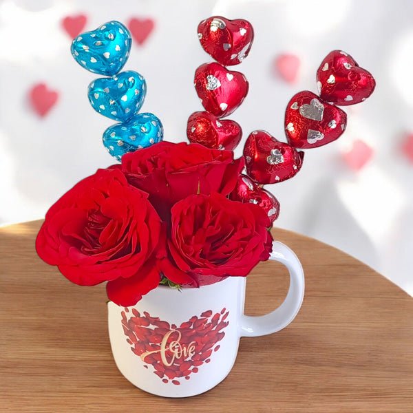 Romantic Valentine’s Gift with Mug - Flowers to Nepal - FTN