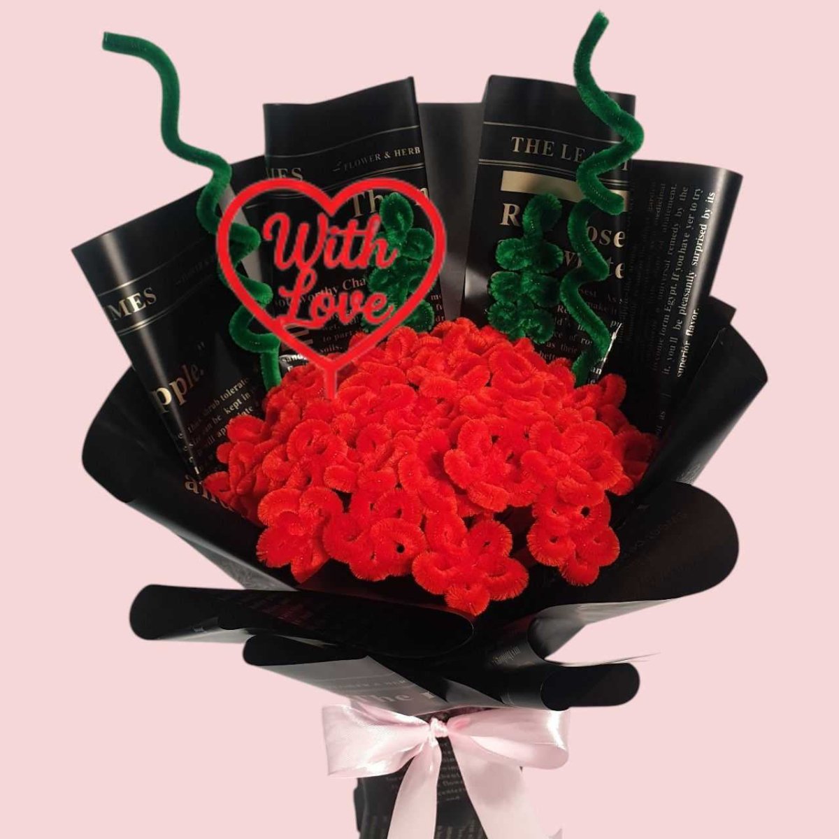 Romantic “With Love” Heart Bouquet - Flowers to Nepal - FTN