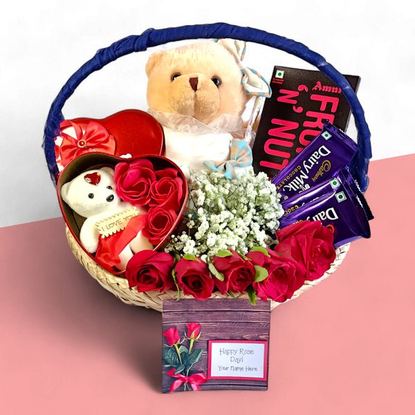 Rose Day Surprise Hamper - Flowers to Nepal - FTN