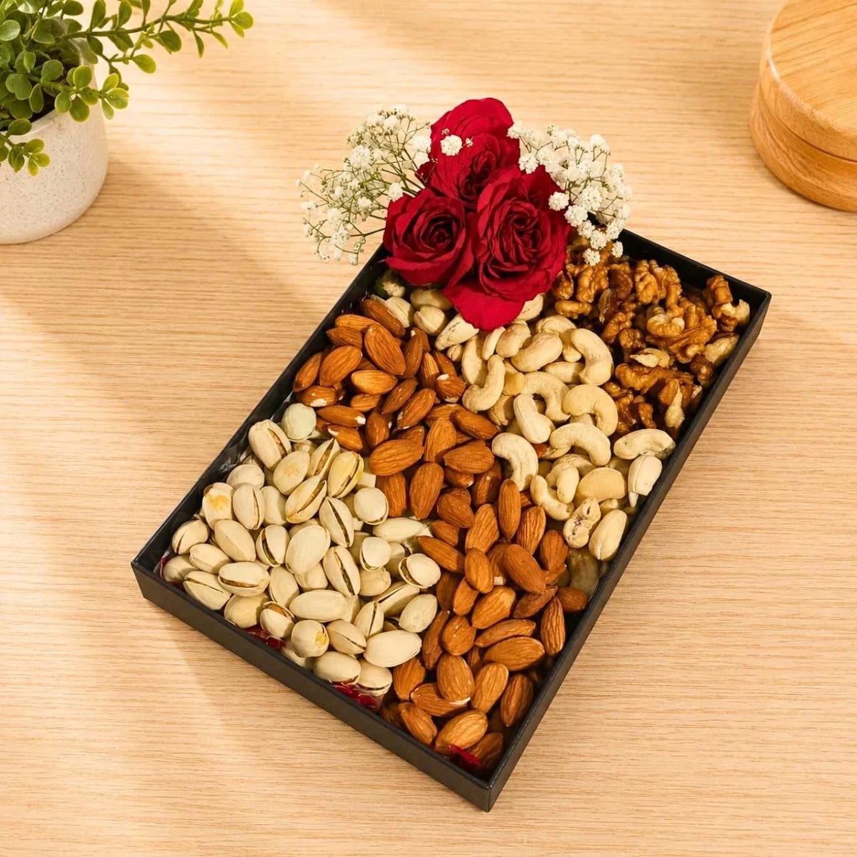 Rose & Dry Fruits Gift Box - Flowers to Nepal - FTN
