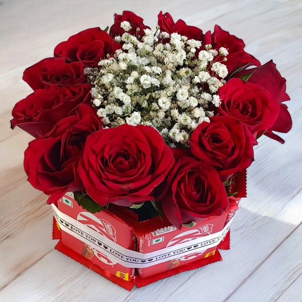 Rose & KitKat Chocolate Bouquet - Flowers to Nepal - FTN