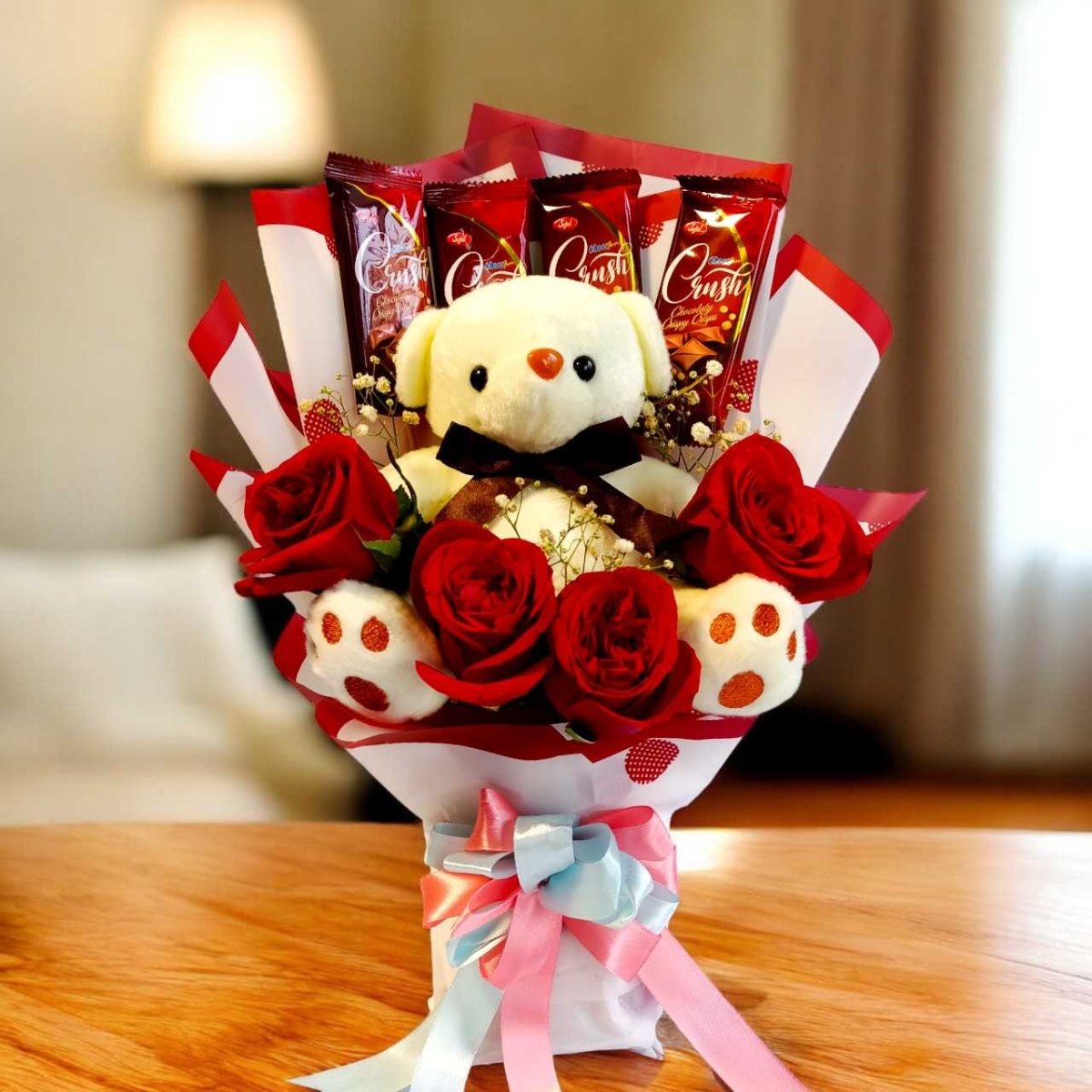 Rose, Teddy & Chocofun Bouquet - Flowers to Nepal - FTN
