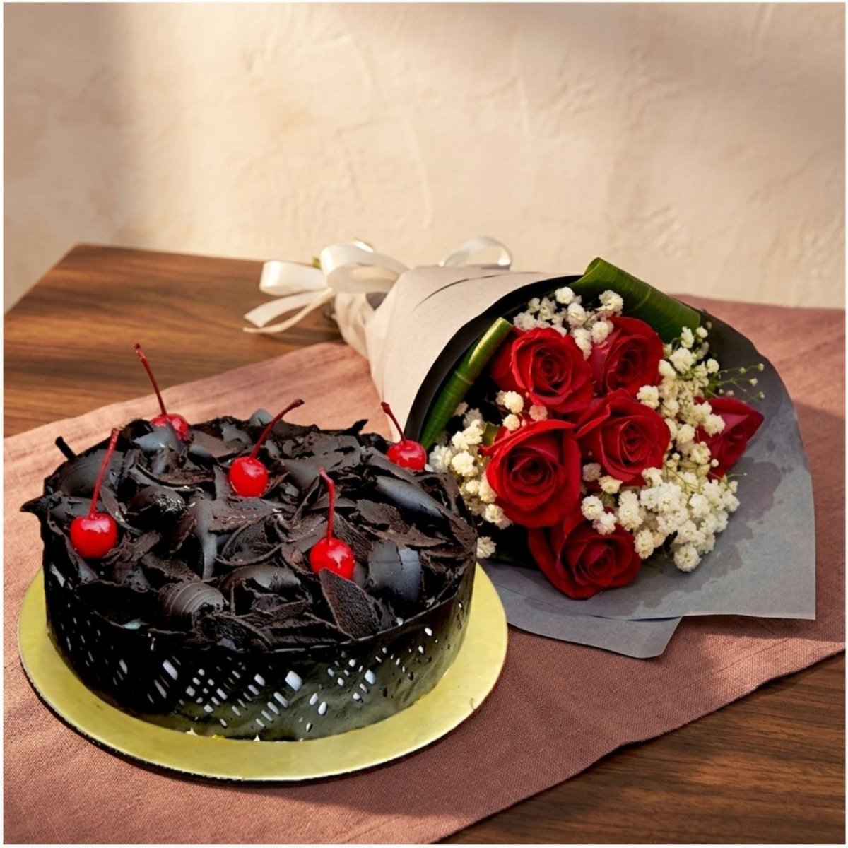 Rose Whispers & Cake Wishes - Flowers to Nepal - FTN