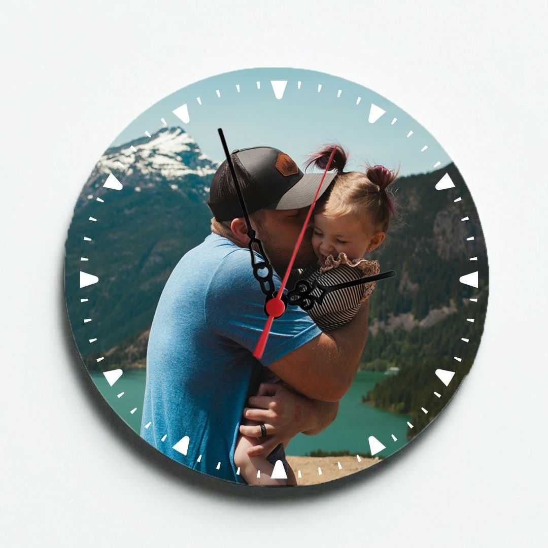 Round Glass Clock with Personalize Photo - Flowers to Nepal - FTN