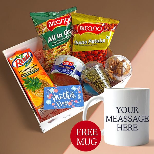 Savoury Snacks and Sweet Dried Fruits Mother's Day Gift (FREE MUG) - Flowers to Nepal - FTN