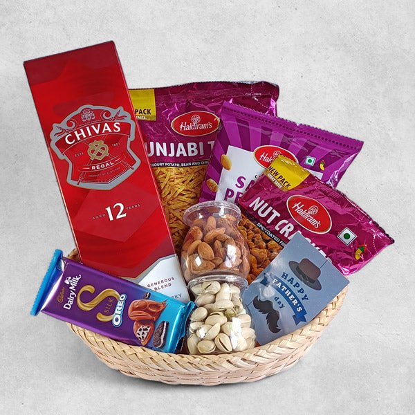 Savoury Snacks with Dry Nuts & Whisky 750 ML - Flowers to Nepal - FTN