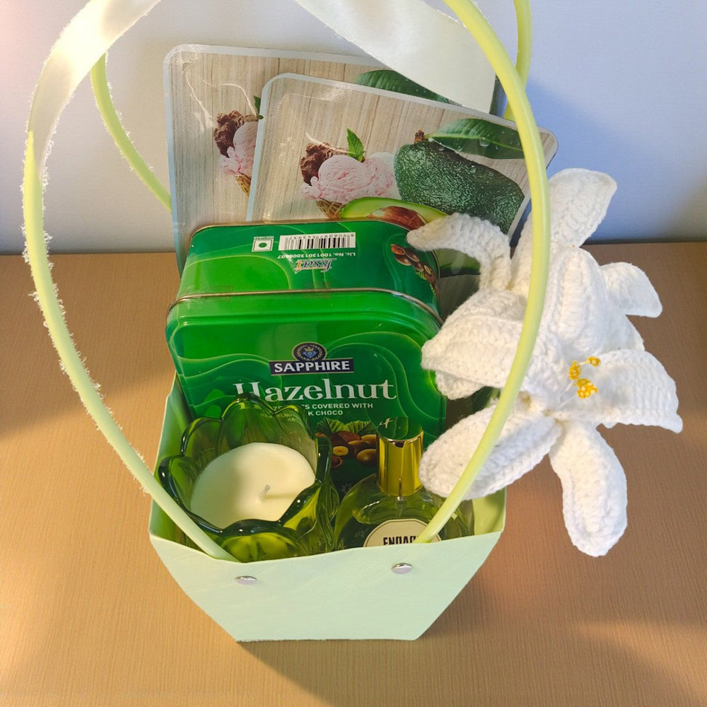 Self - Care Bliss Crochet Lily Gift Bag for Her - Flowers to Nepal - FTN