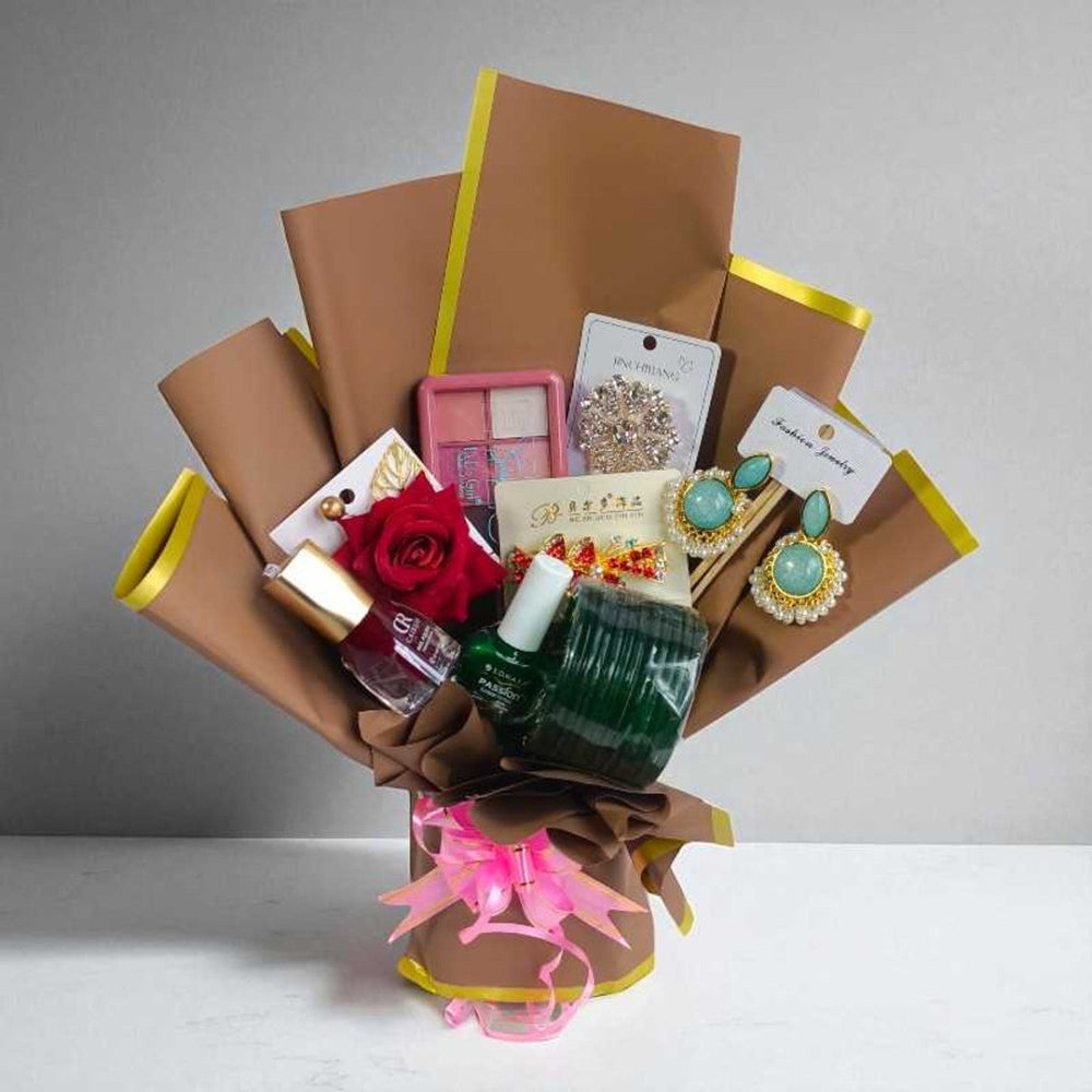 Shrawan Beauty & Accessories Bouquet - Flowers to Nepal - FTN