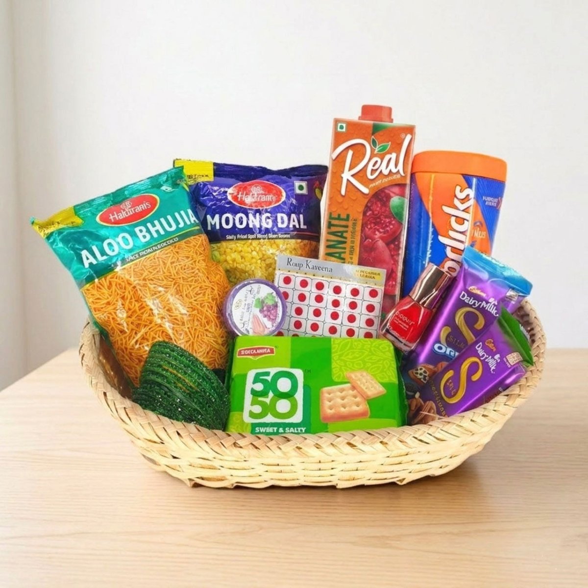 Shrawan Beauty & Snacks Celebration Hamper - Flowers to Nepal - FTN